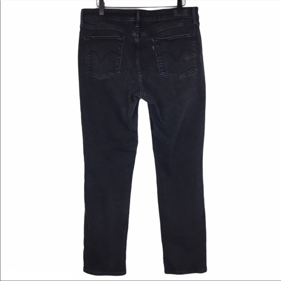 LEVI’S Jeans Mid Rise Skinny Slim Faded Black Wash Stretch Denim Plus Size 14 - Picture 12 of 13